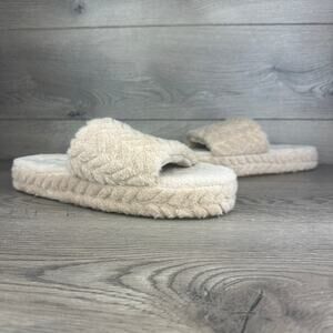 Agnona Slippers Women's 45 Beige Soft Alpaca Wool Blend Slip-on Sandals